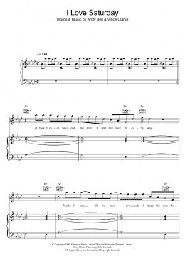 page one of I Love Saturday (Piano, Vocal & Guitar Chords)
