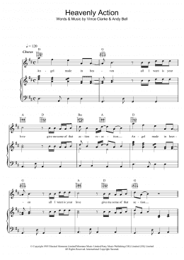 page one of Heavenly Action (Piano, Vocal & Guitar Chords)