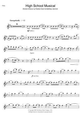 page one of High School Musical (from Walt Disney Pictures' High School Musical 3: Senior Year) (Flute Solo)