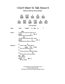 page one of I Don't Want To Talk About It (Guitar Chords/Lyrics)