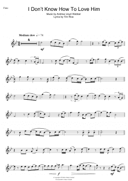 page one of I Don't Know How To Love Him (from Jesus Christ Superstar) (Flute Solo)