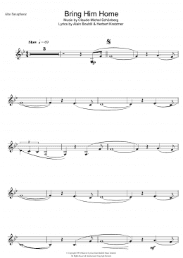 page one of Bring Him Home (from Les Miserables) (Alto Sax Solo)