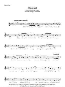 page one of Stardust (Lead Sheet / Fake Book)