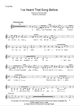 page one of I've Heard That Song Before (Lead Sheet / Fake Book)