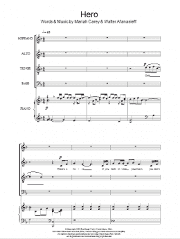 page one of Hero (SATB Choir)