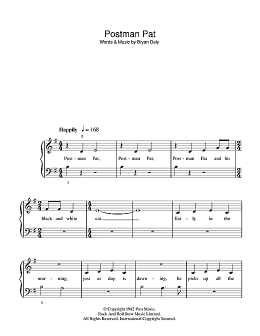 page one of Postman Pat (5-Finger Piano)