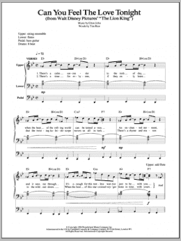 page one of Can You Feel The Love Tonight (from The Lion King) (Organ)