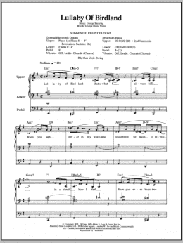 page one of Lullaby Of Birdland (Organ)