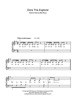 page one of Dora The Explorer Theme (5-Finger Piano)