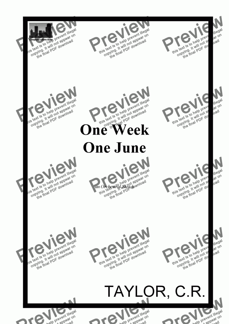 page one of One Week One June
