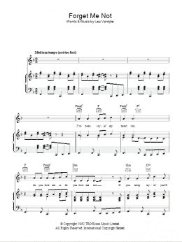 page one of Forget Me Not (Piano, Vocal & Guitar Chords)