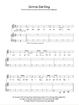 page one of Gimme Dat Ding (Piano, Vocal & Guitar Chords)