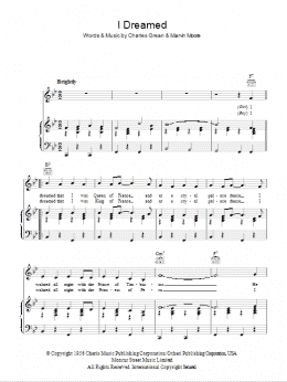page one of I Dreamed (Piano, Vocal & Guitar Chords)