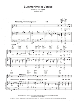 page one of Summertime In Venice (Piano, Vocal & Guitar Chords)