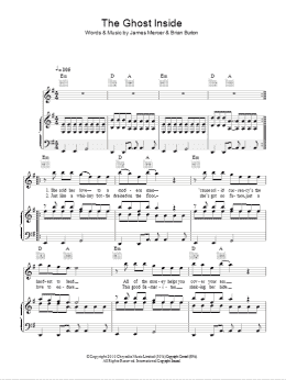 page one of The Ghost Inside (Piano, Vocal & Guitar Chords)