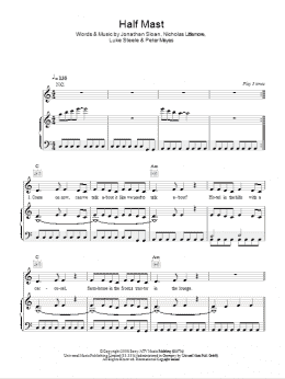 page one of Half Mast (Piano, Vocal & Guitar Chords)