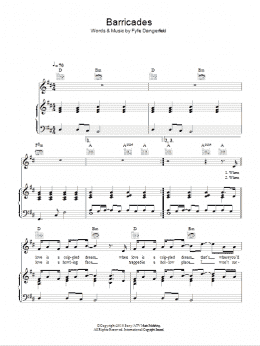 page one of Barricades (Piano, Vocal & Guitar Chords)
