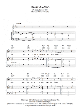 page one of Relax-Ay-Voo (Piano, Vocal & Guitar Chords)