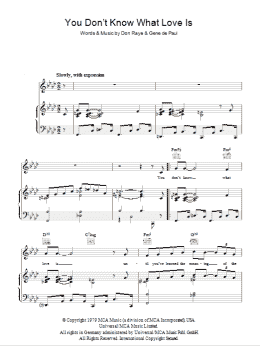 page one of You Don't Know What Love Is (Piano, Vocal & Guitar Chords)