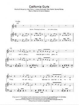 page one of California Gurls (Piano, Vocal & Guitar Chords)