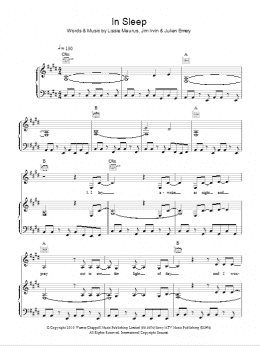 page one of In Sleep (Piano, Vocal & Guitar Chords)