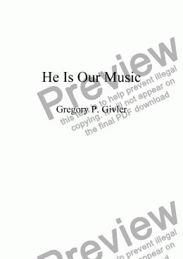 page one of He Is Our Music