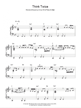 page one of Think Twice (Piano Solo)