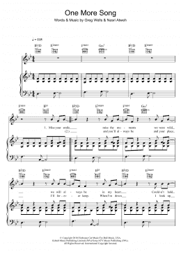 page one of One More Song (Piano, Vocal & Guitar Chords)