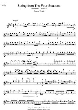 page one of Spring (from The Four Seasons) (Violin Solo)