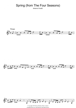 page one of Spring (from The Four Seasons) (Clarinet Solo)
