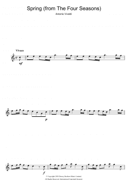 page one of Spring (from The Four Seasons) (Alto Sax Solo)