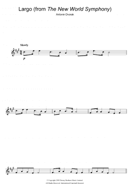 page one of Largo (from The New World) (Alto Sax Solo)