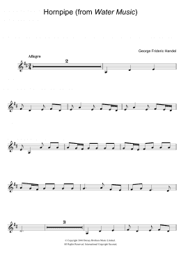 page one of Hornpipe (from The Water Music Suite) (Clarinet Solo)