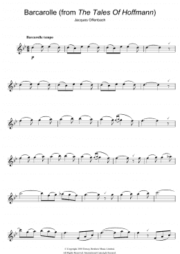 page one of Barcarolle (from The Tales Of Hoffmann) (Alto Sax Solo)