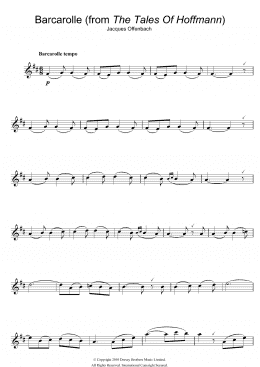 page one of Barcarolle (from The Tales Of Hoffmann) (Clarinet Solo)
