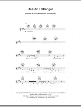 page one of Beautiful Stranger (Lead Sheet / Fake Book)