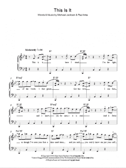 page one of This Is It (Easy Piano)