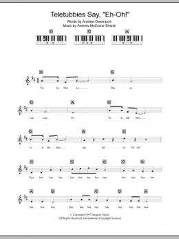 page one of Teletubbies Say "Eh-oh!" (Piano Chords/Lyrics)