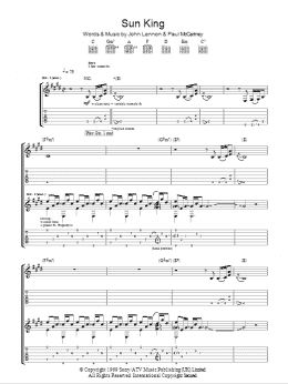 page one of Sun King (Guitar Tab)