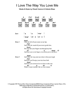 page one of I Love The Way You Love Me (Guitar Chords/Lyrics)