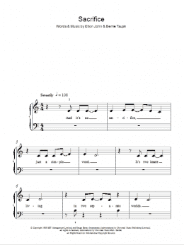 page one of Sacrifice (Easy Piano)