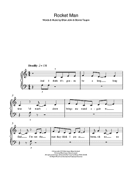 page one of Rocket Man (5-Finger Piano)