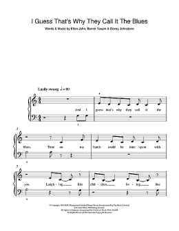 page one of I Guess That's Why They Call It The Blues (5-Finger Piano)