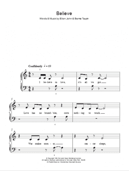 page one of Believe (Easy Piano)