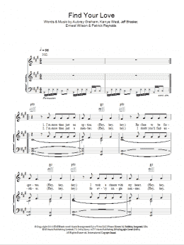 page one of Find Your Love (Piano, Vocal & Guitar Chords)