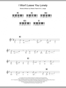 page one of I Won't Leave You Lonely (Piano Chords/Lyrics)