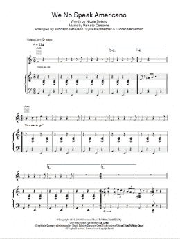 page one of We No Speak Americano (Piano, Vocal & Guitar Chords)