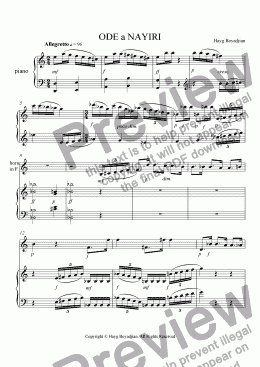 page one of Ode A Nayiri (horn & piano)