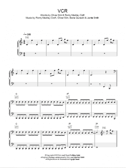page one of VCR (Piano, Vocal & Guitar Chords)