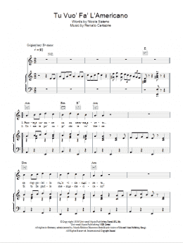 page one of Tu Vuo Fa L'Americano (Piano, Vocal & Guitar Chords)